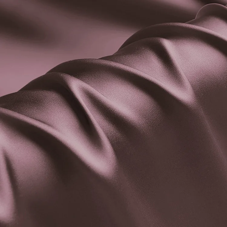 Spot wholesale fats delivery 100% mulberry silk fabric pure silk sinking purple Chinese silk plain cree satin 19 thickness