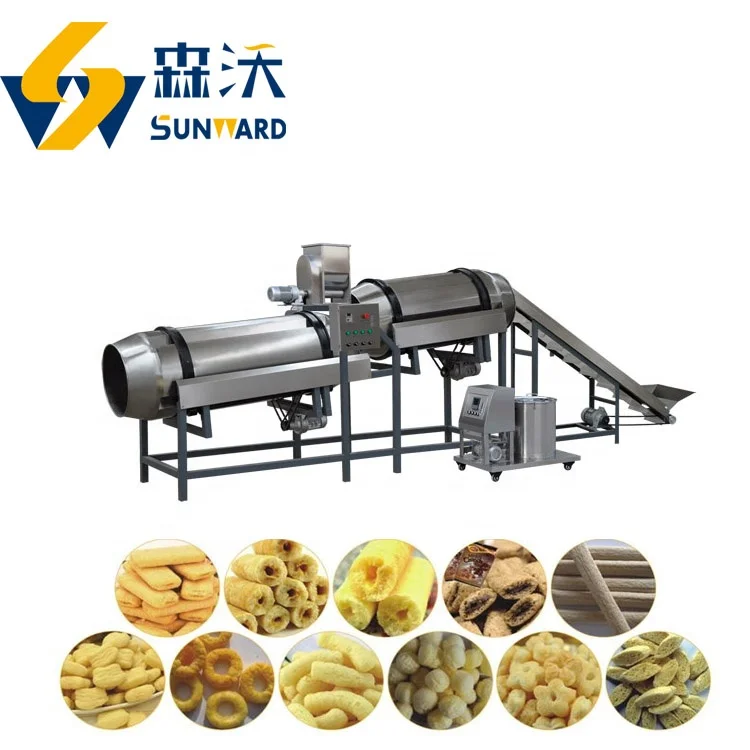 Full Automatic corn puffs snack processing line for snack food company