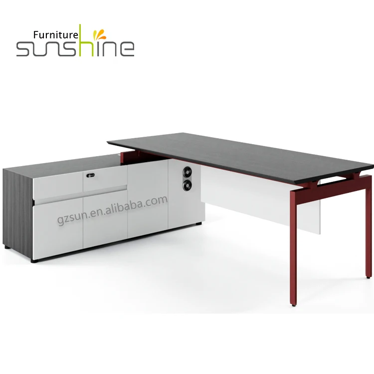 Creative Open Workstation Table Office Desk Executive Home Office Desk L-shape With Drawers