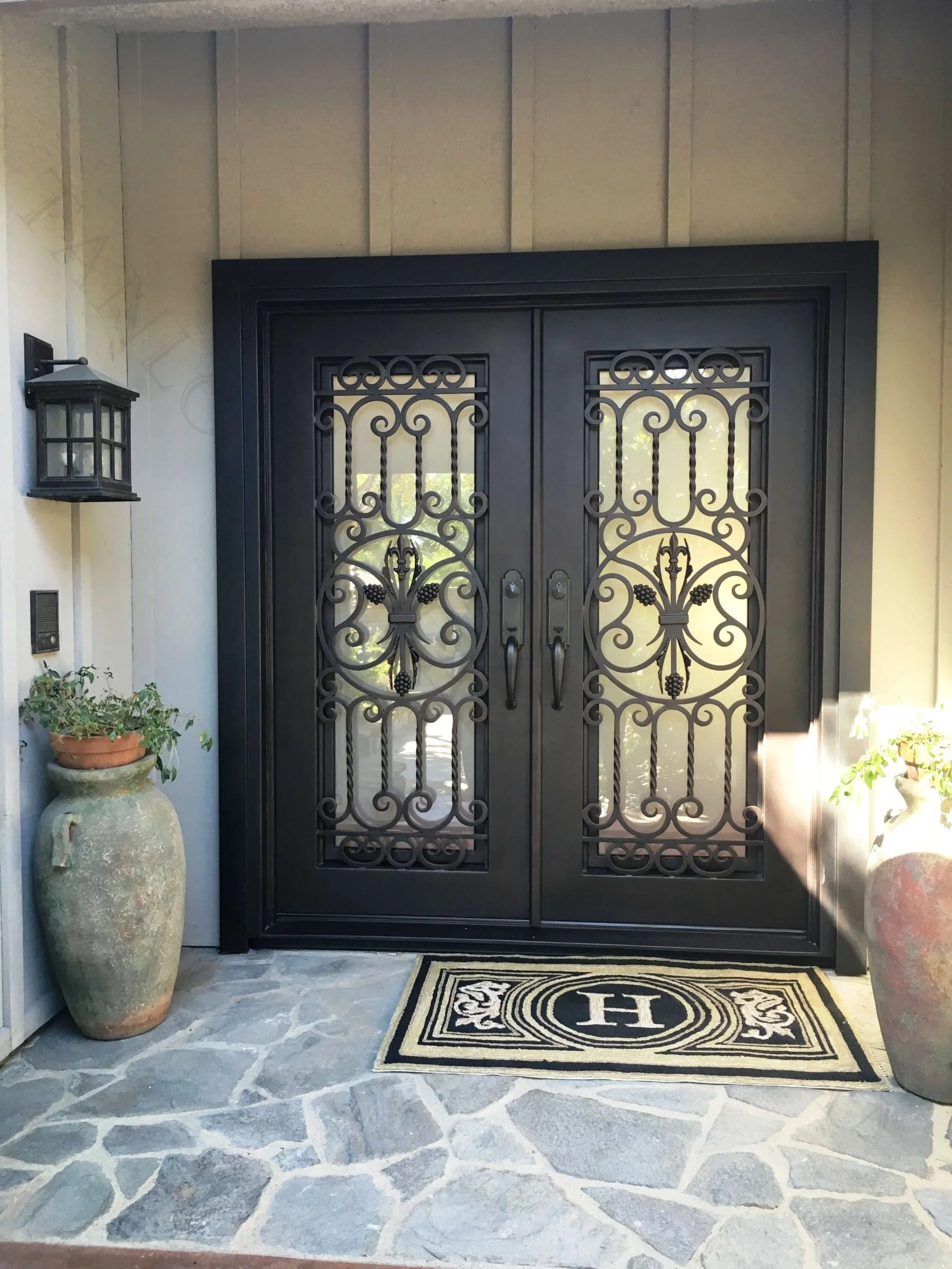 Front entry design iron door exterior cast iron door modern wrought iron Security door