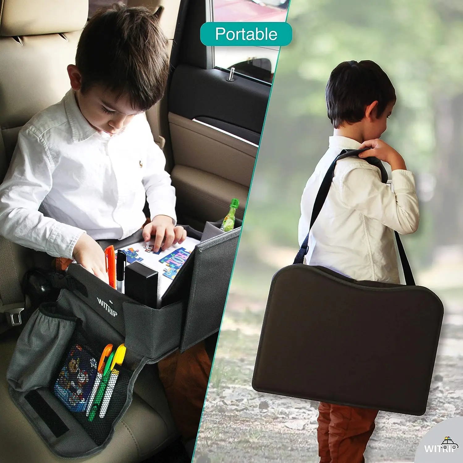 Best Design Kids Travel Tray Car Seat Organizer Lap Table Activity Snack And Play Travel Tray For Children Car Back Seat Tray