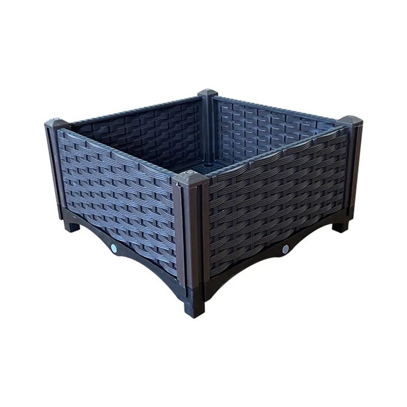 Easy to Assemble PP Plastic Square Planting Vegetables Flower Rectangular Vinyl Garden Box Planter Boxes Large Outdoor