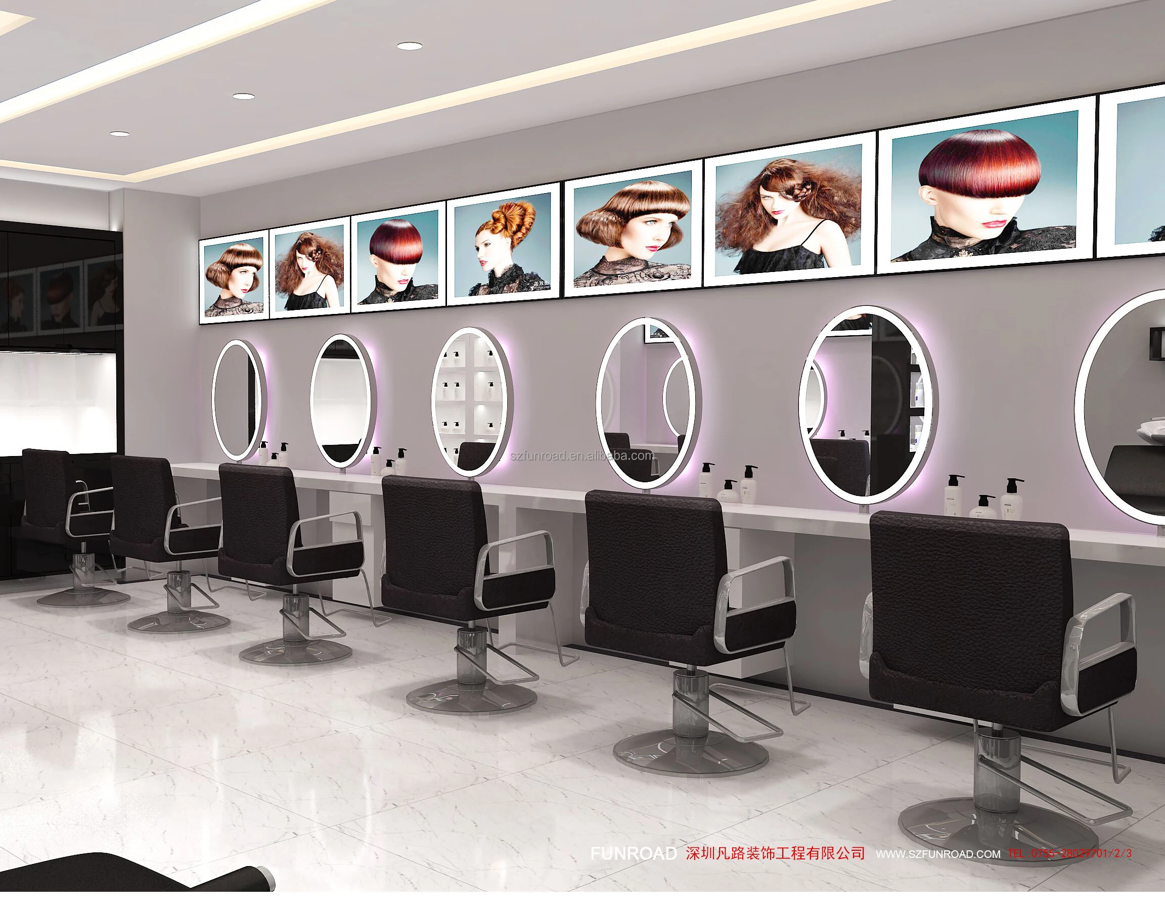 Beauty Salon Reception Desks Chairs Hair Salon Mirrors Modern Beauty Salon Furniture Interior Design Luxury Chinese Customized