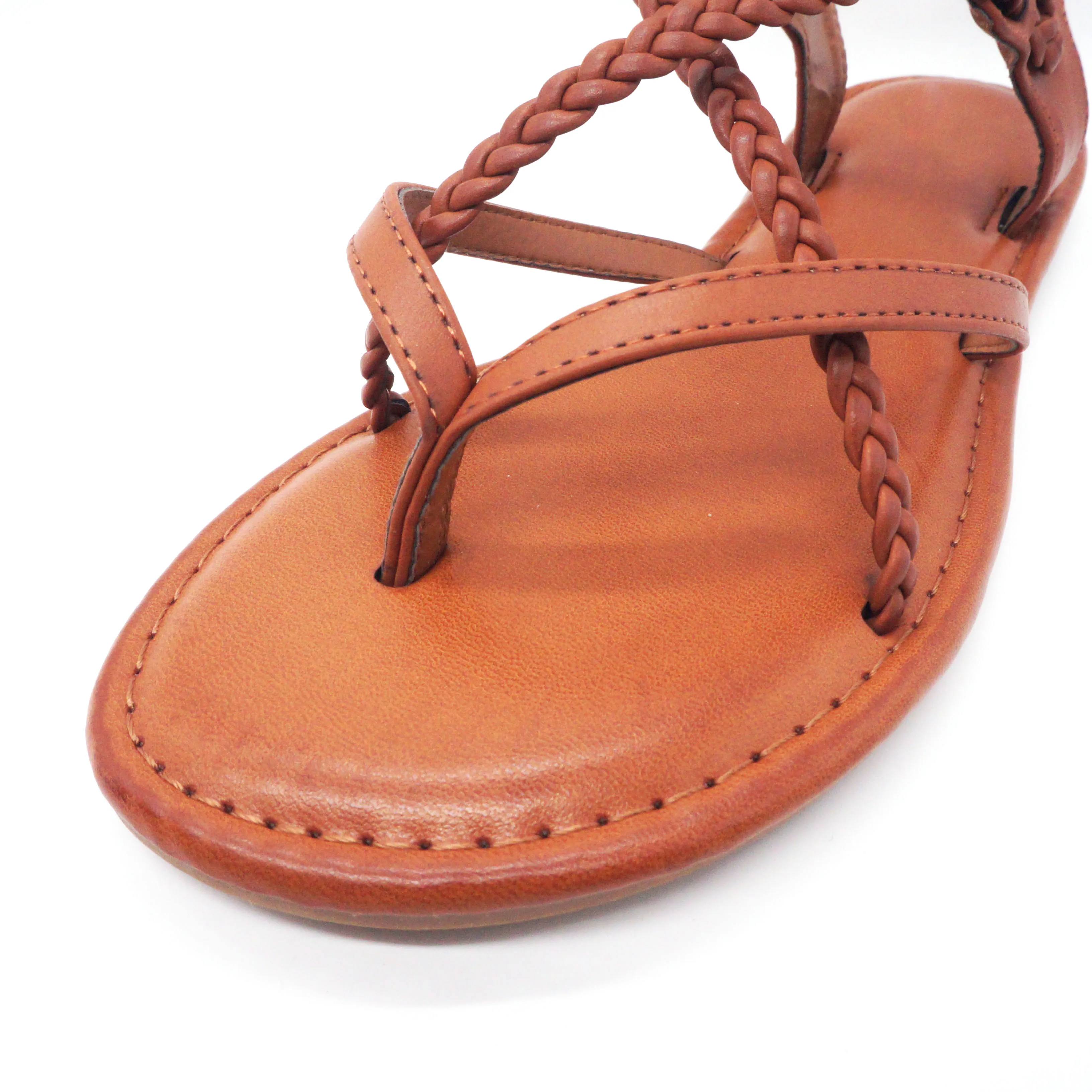 Weave Pattern Fashionable Sandals Flat Shoes Leisure  Ladies Shoes And Sandals  Women Cross Strap Sandals