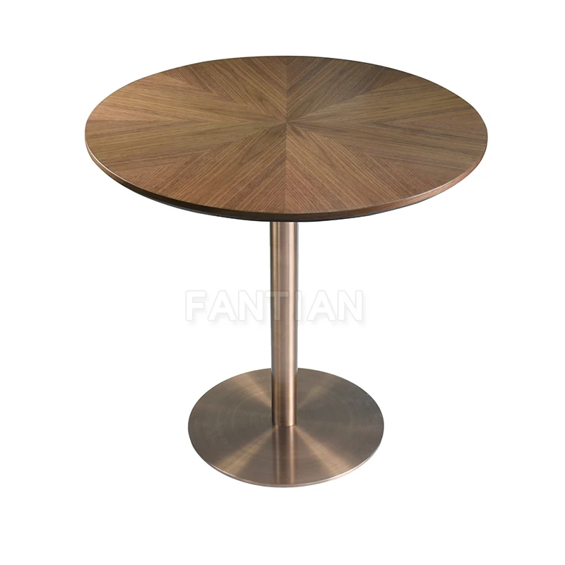 Modern Walnut WOOD Accent Table Handmade stainless steel table base stand  Unique Design Stand and Marble Top End Table