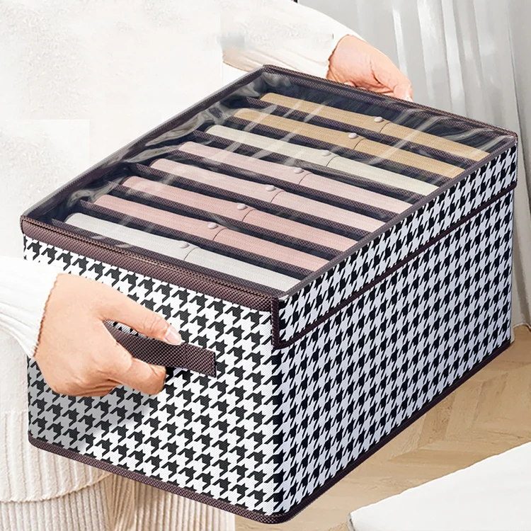High Quality Stackable Wardrobe Storage Box Fabric Drawer Clothes Storage Box Drawer Foldable Storage Box With Lid