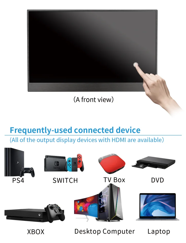 2k gaming monitor 144hz usb touch monitor lcd touch panel 4mm portable monitor