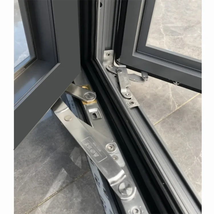 Top 10 Supplier Black Thermal Break Aluminum Double Glazed Tempered Glass Window Aluminum Frame Tilt Turn Glass Casement Windows