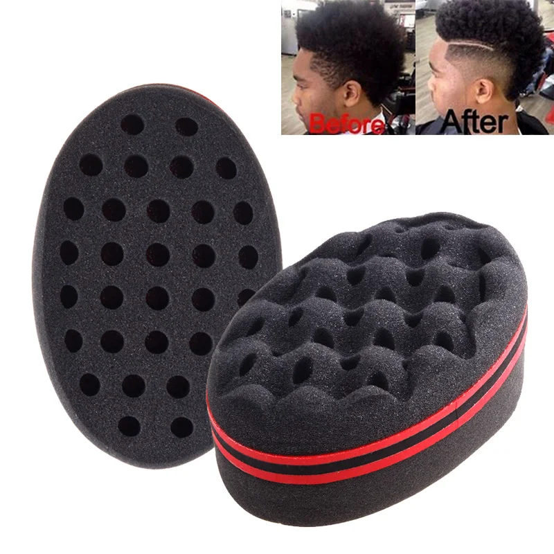 Factory Price Two-sided Barber Men Magic Hair Curl Twist Sponge