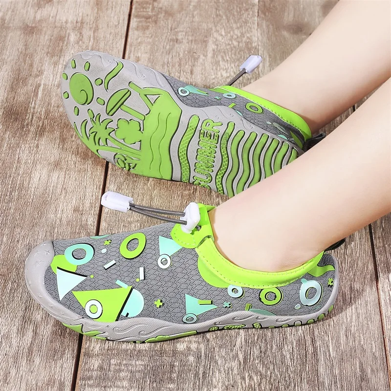 Kids Water Shoes Rubber Sole Durable Quick Dry Cute Children Cartoon Opp Bag Unisex Lycra 100 Pairs 203 Children,baby CN;FUJ