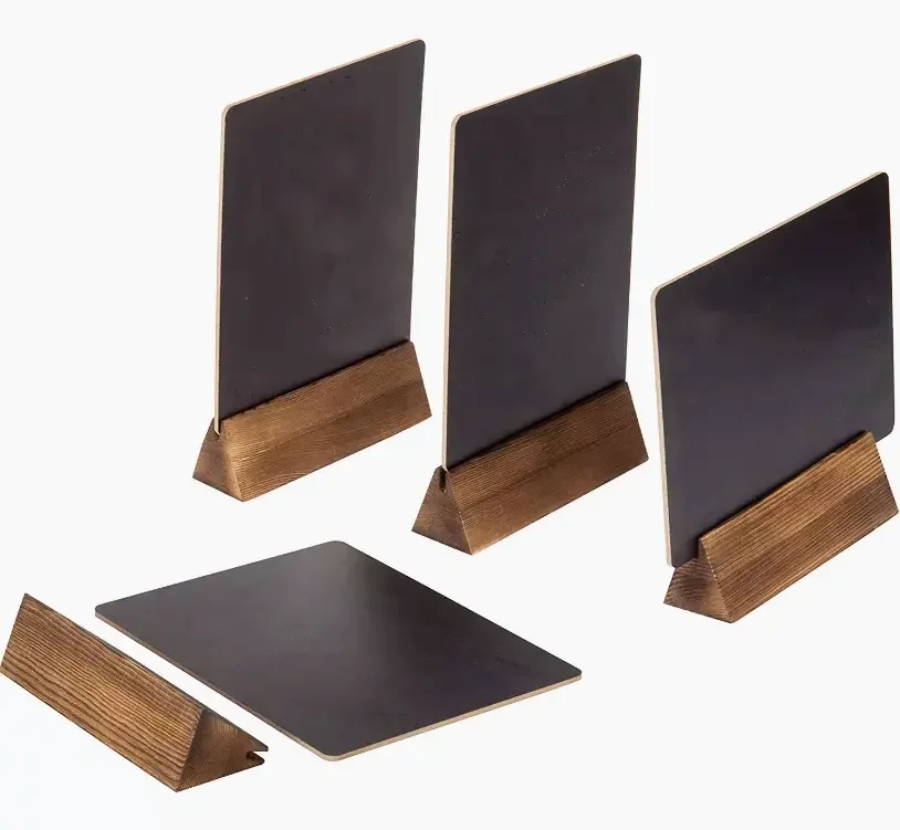 Factory Custom Small Decorative Chalk Board Mini Tabletop Chalkboard Signs with Rustic Wood Stands