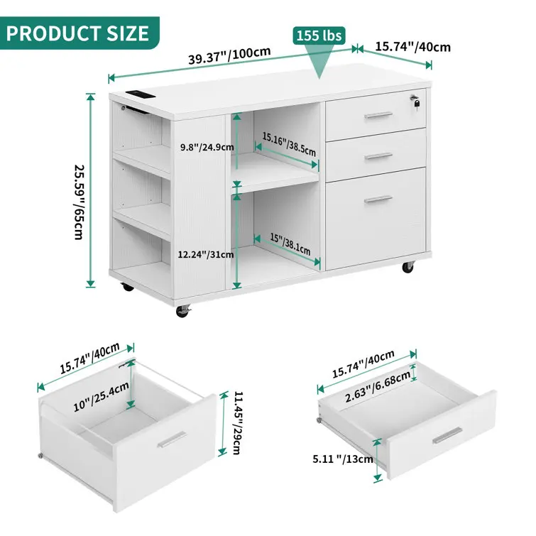 Office Filing Cabinet Wood Office Drawer Cabinet Movable Chest of Drawer Office Cabinet With Door