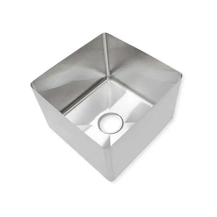 Manufacturer handmade welded Stainless steel single wash basin undermount kitchen sink square bowl