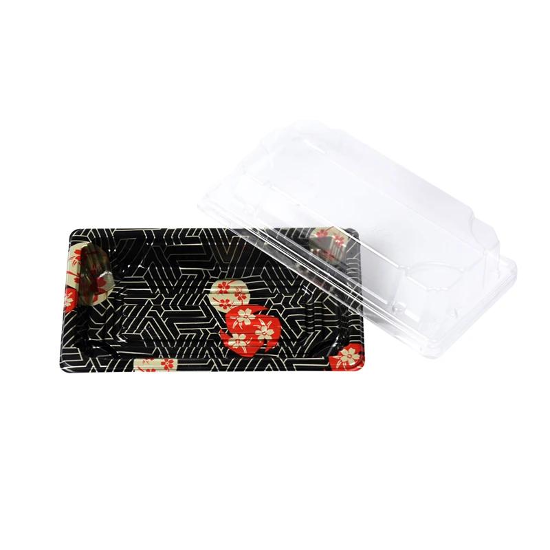 PP PS PET Food Grade Biodegradable Plastic Food Sushi Packaging Box With Transparent Lid