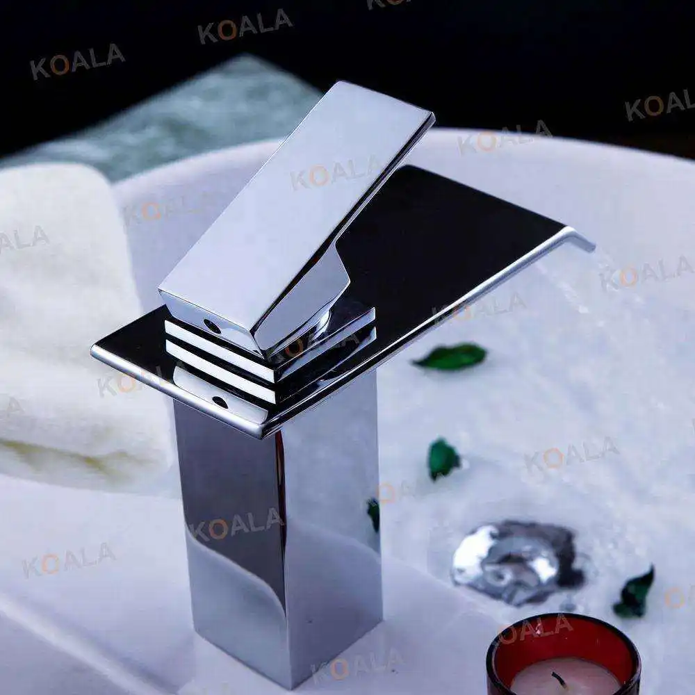 Economic Sanitary 1 Function Single Handle Luxury Waterfall Led Basin Traditional Stainless Steel Taps