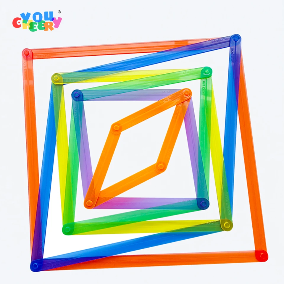 A set of 24 plastic geometric connection toys - interesting geometric structure rods - dynamic flexible strips