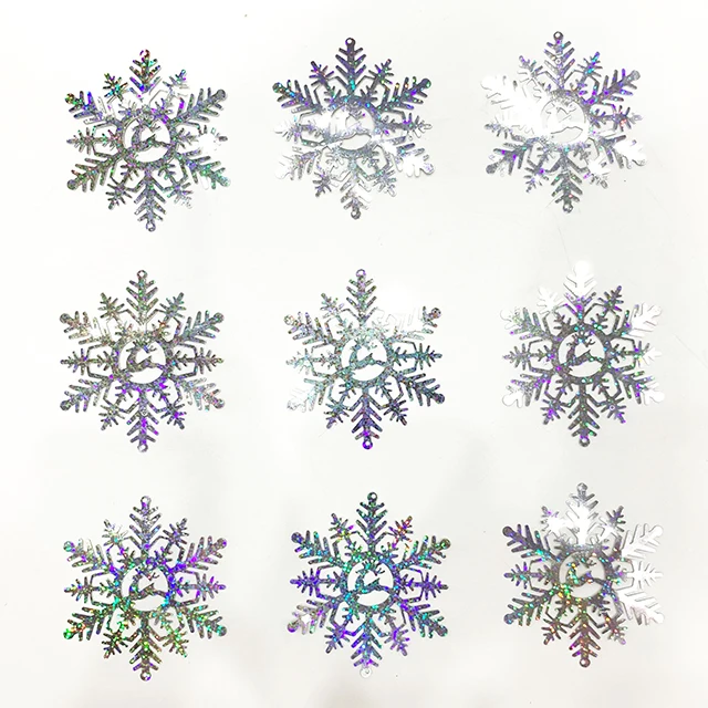 88mm paillette Snowflake shape sequins Christmas Decorations Christmas tree Pendant Custom DIY small package spangle sequins