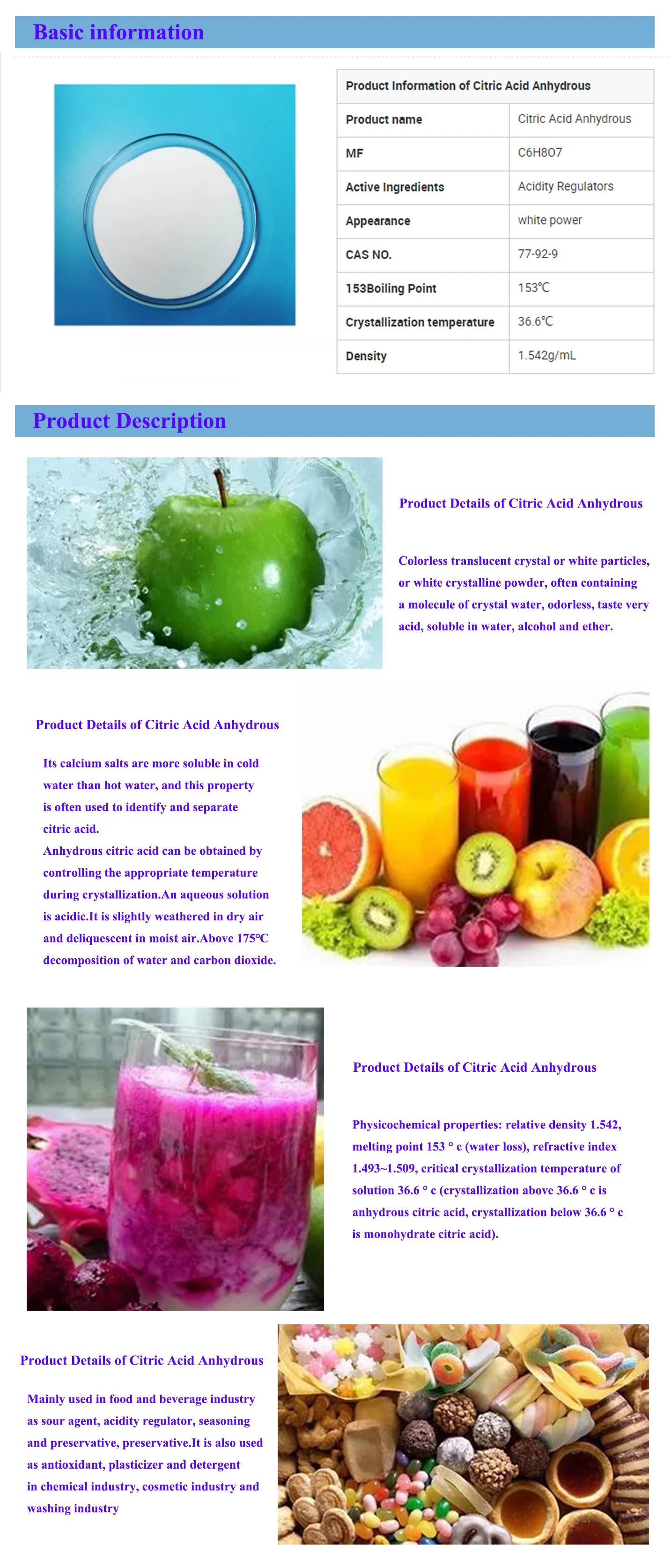 acide citrique citric acid monohydrate