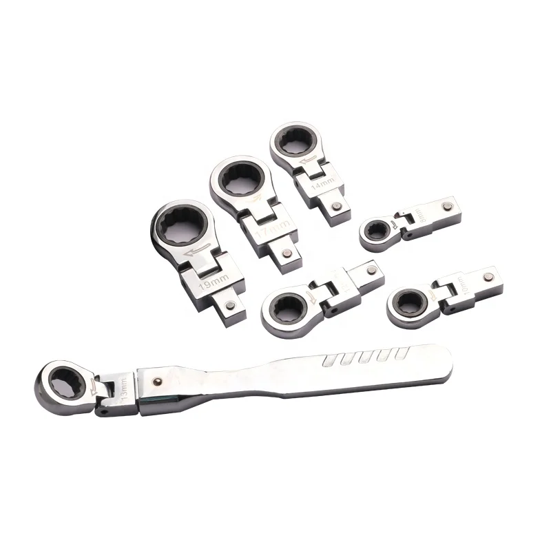 20 Pieces Interchangeable Head Bit Ratchet Driver Wrench Repair Wrench 180 Degree Rotating Ratchet  Wrench