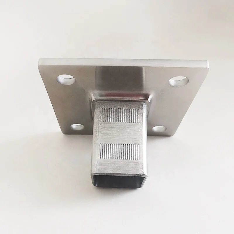 Stainless steel handrail railing fittings round tube oblong base plate wall floor flange