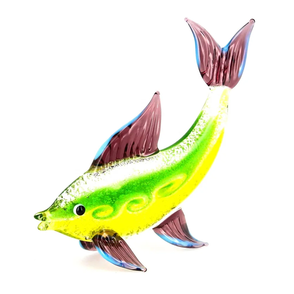 
Wholesale murano glass sculpture love glass fish figurines 