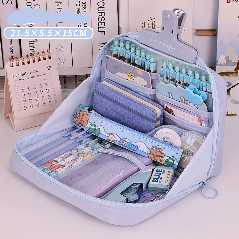 Student 12-Layer Pencil Case 90° Opening High Appearance Level Multi-Functional Stationery Case Pencil Case