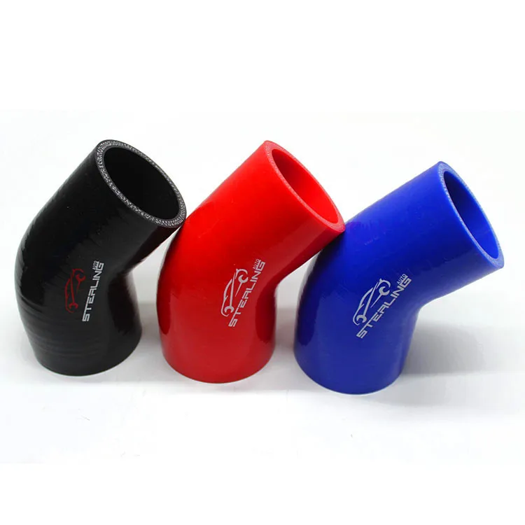 Супер гнущийся 4-слойная армированный стекловолокном 45 градусов локоть силиконовый конический шланг настройки логотипа