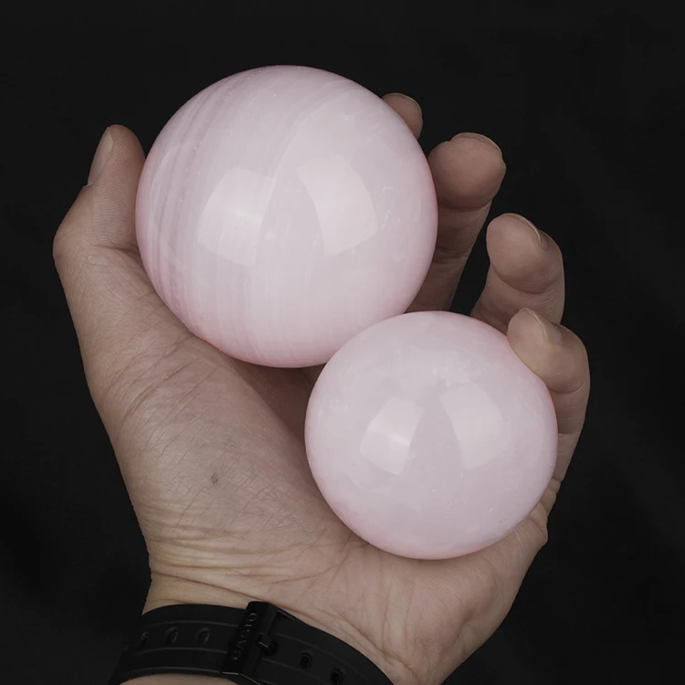 High Quality Natural Large Pink Afghanistan Jade Crystal Gemstone Spheres Round Sphere