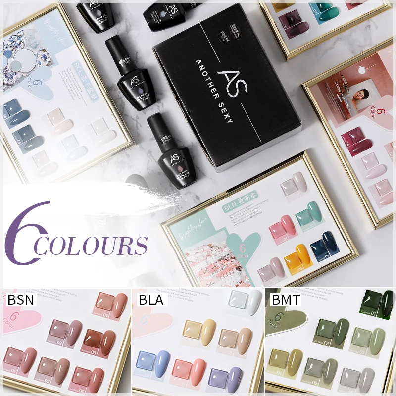 96 colors Collection Gel Polish Set 6 Colors Violet Grape Lavender Periwinkle Gel Polish Kit Glitter Soak Off Nail Art Varnish
