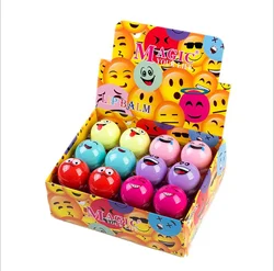 Wholesale Packaging Moisturizing Cosmetic Organic Cute Vaselin Round Ball Shape Baby Lips Beeswax Vaseline Lip Balm for kids