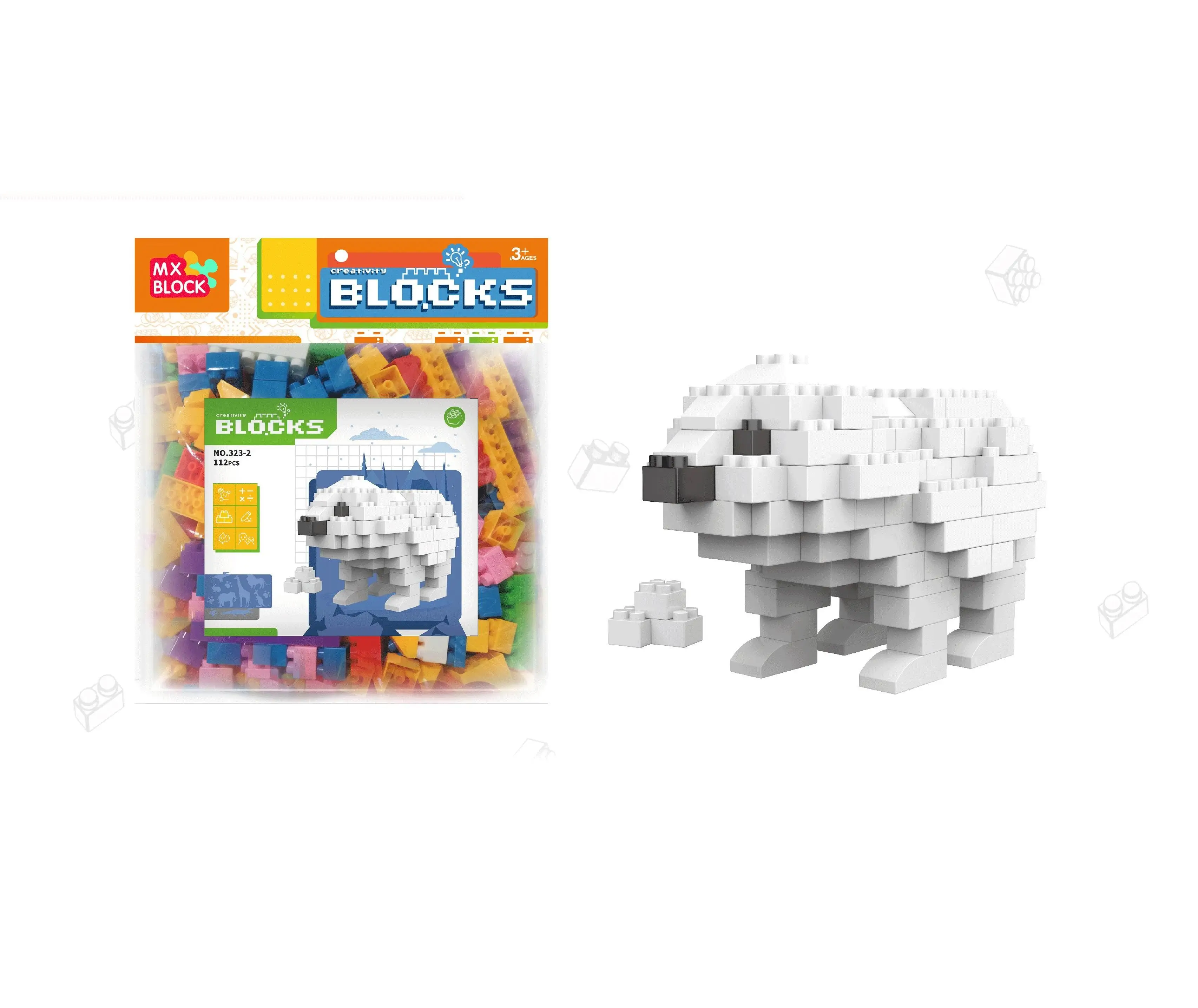 112pcs simple pack kids blocks small MOQ toy
