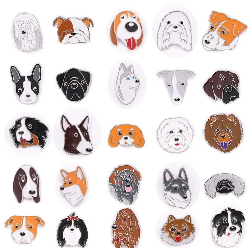 Durable Cartoon Metal Lapel Pins UV Printed Poppy Brooch Badges for Kids Dog Lovers Offset Printing Pet Emblems for Souvenir Use