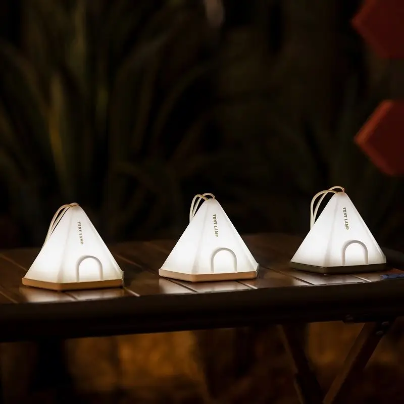New Design Hanging USB Rechargeable Triangle Restaurant bar Pub Indoor Outdoor Camping LED Night Table Lamp Lights Lamps