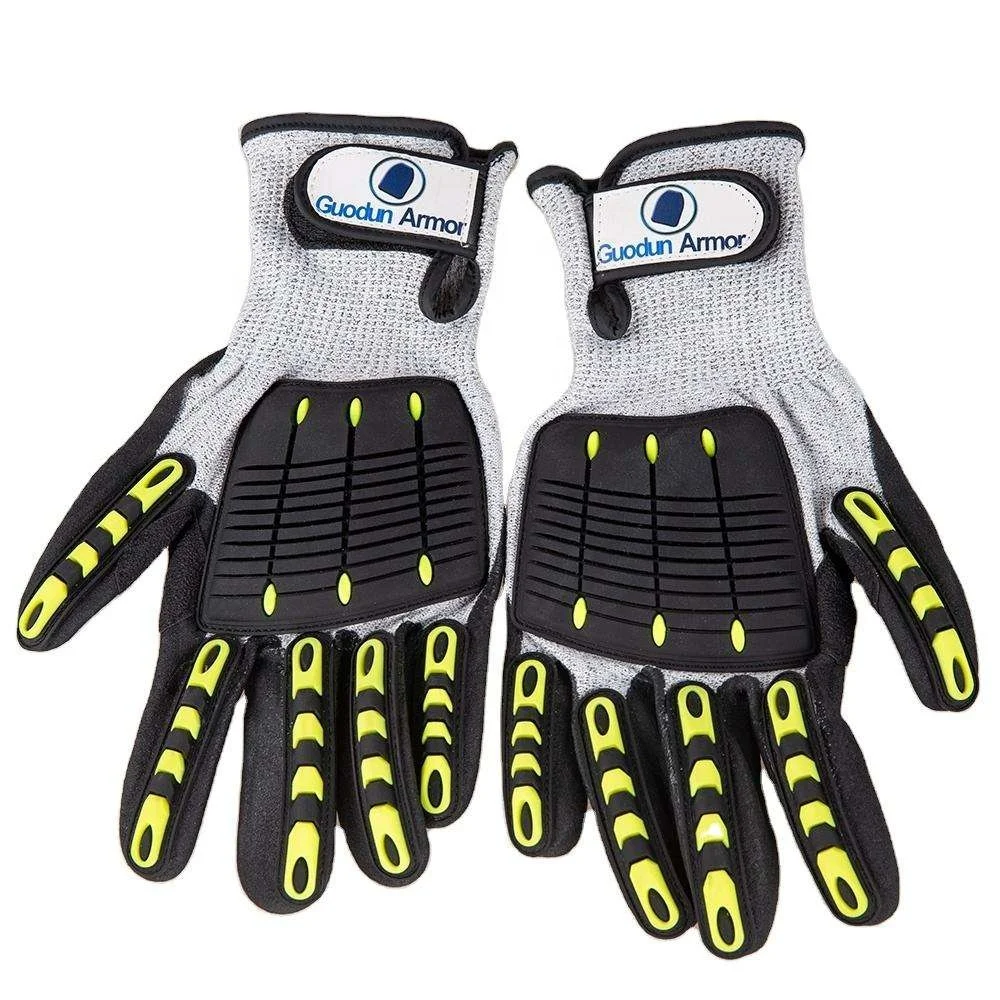 Antivibration Gloves Oil Resistant Armor Gauntlet Impact Resistant Cut Resistant Work Anti Vibration Gloves
