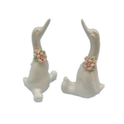 Оригинальное украшение дома керамический белый гусь Животные украшения Искусство и ремесла подарки