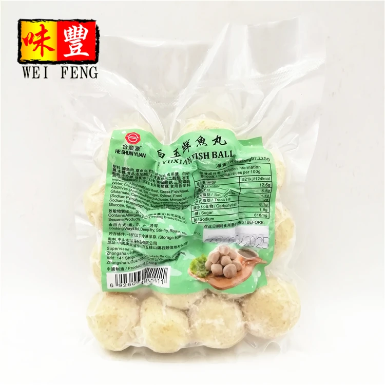 Сертификация HACCP китайский вакуумный мешок 225 г Bai Yuxian рыбный шарик замороженный