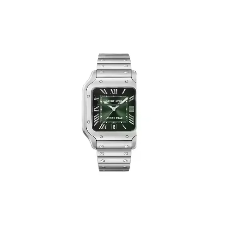 Lucky Star LS SAN-TOS-DE Car-Tier Large Automatic Mechanical Sapphire Noctilucent Watch Men Luxury Business High Quality KDY04