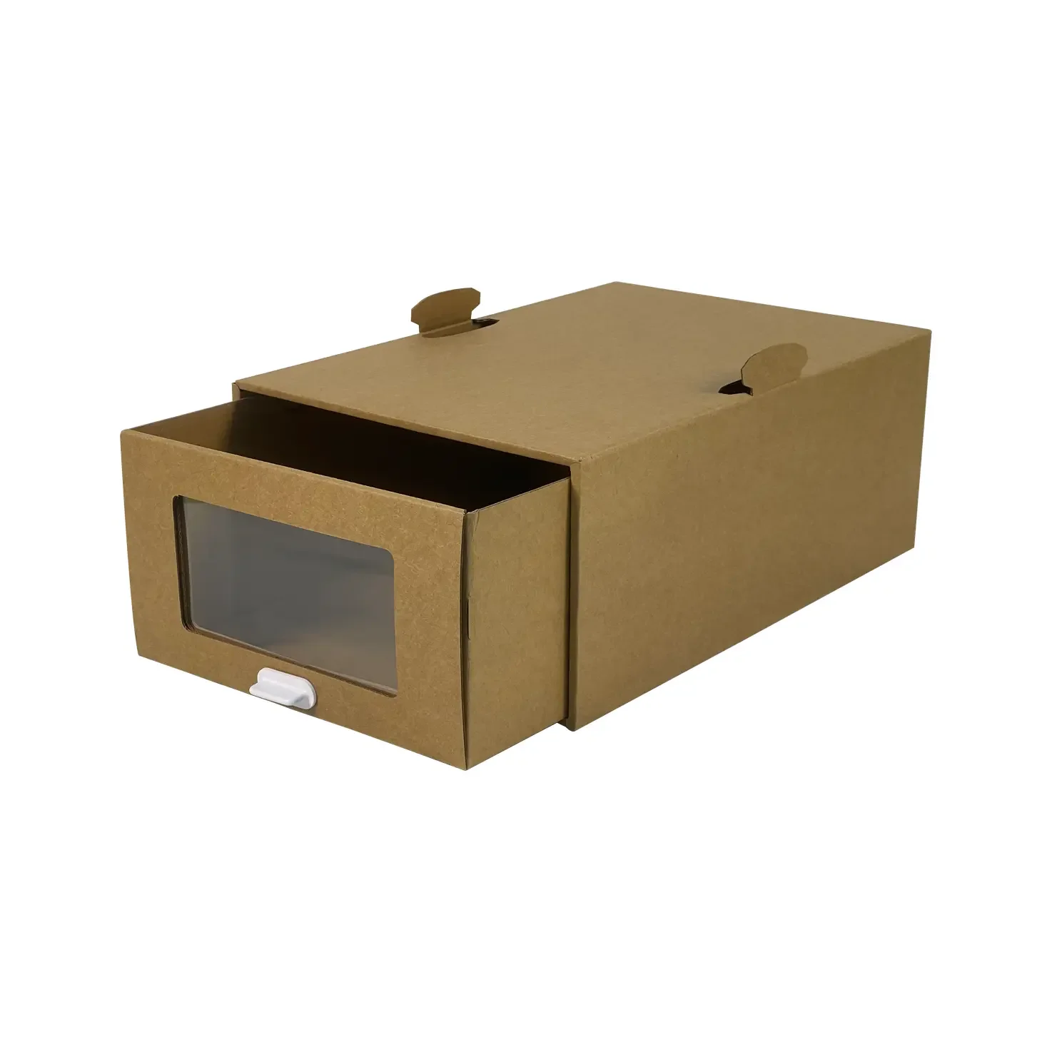 Factory Wholesale Thickened Shoes Storage Box Stackable Cardboard with Transparent Window Label Paper Material Drawer Storage