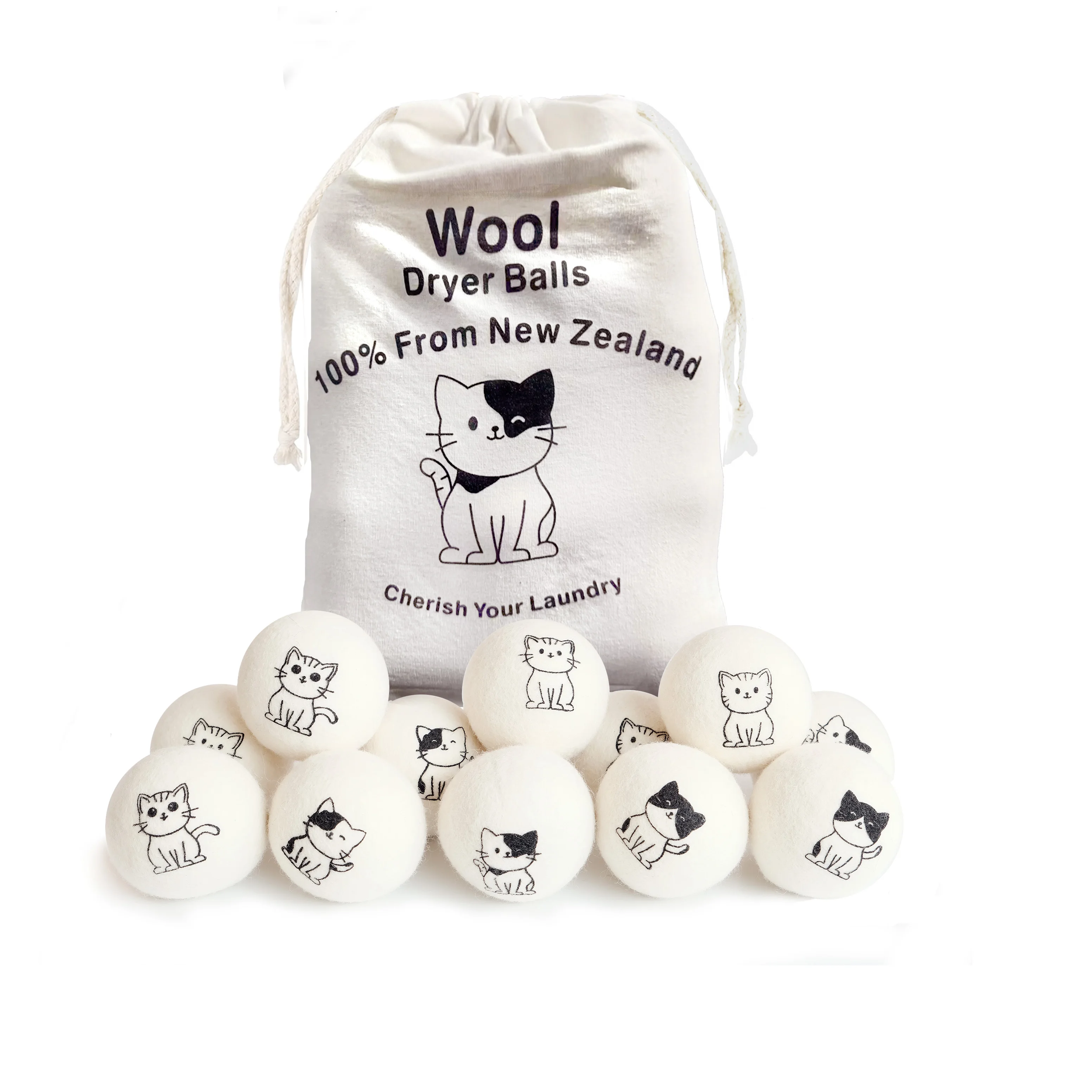 Best Selling Products 2025 New Trending FBA in USA Amazon private label 12 Organic Wool Dryer Balls for Laundry Washing Machine