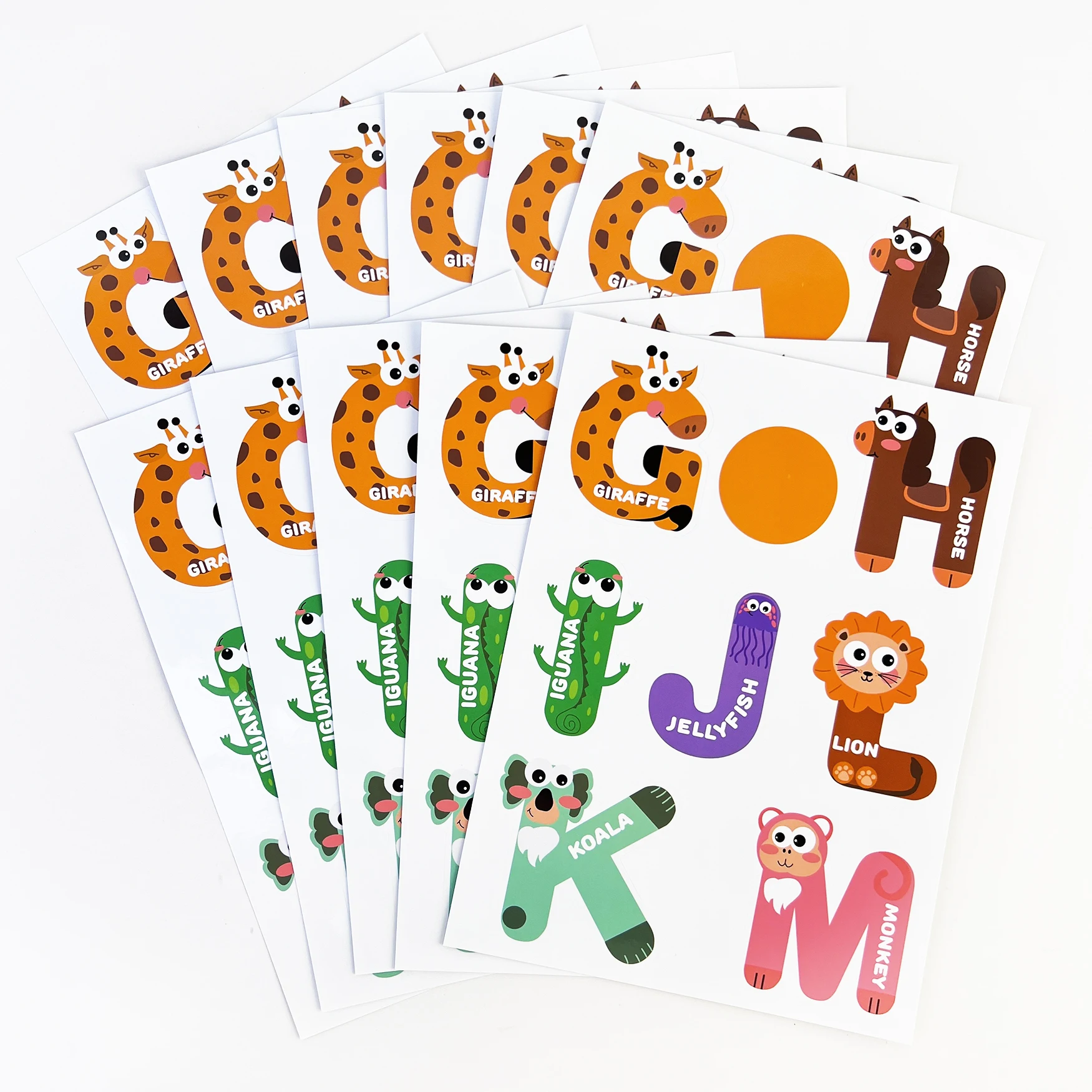 Custom Kiss Cut Sticker Sheets Printing logo  Personalized Self Adhesive Decorative Vinyl For Kids cartoon Pack Sticker