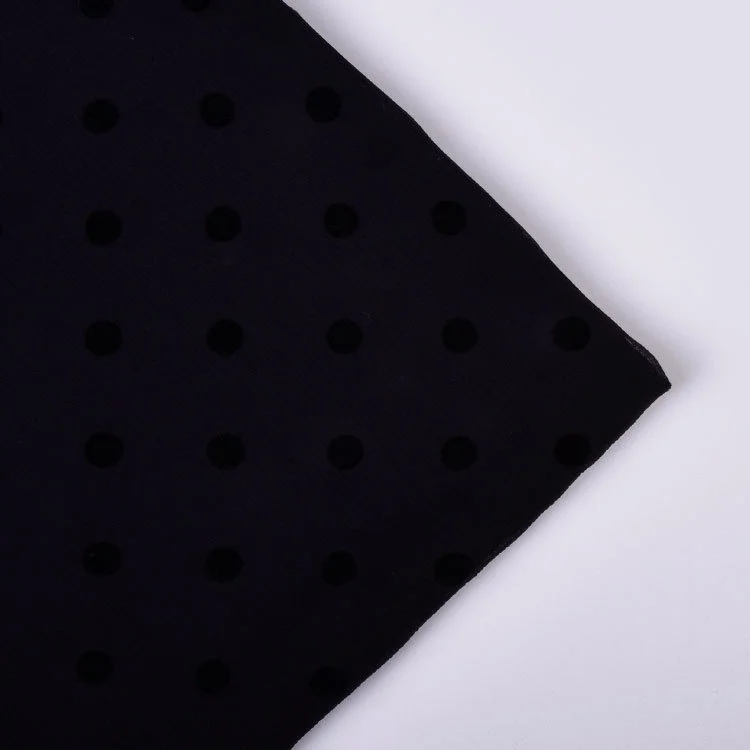 Pan You Textile 100% Polyester Knitted Fabric Chiffon Crepe Flocked for Spring Summer Dresses & Shirts Fashion Strap Design