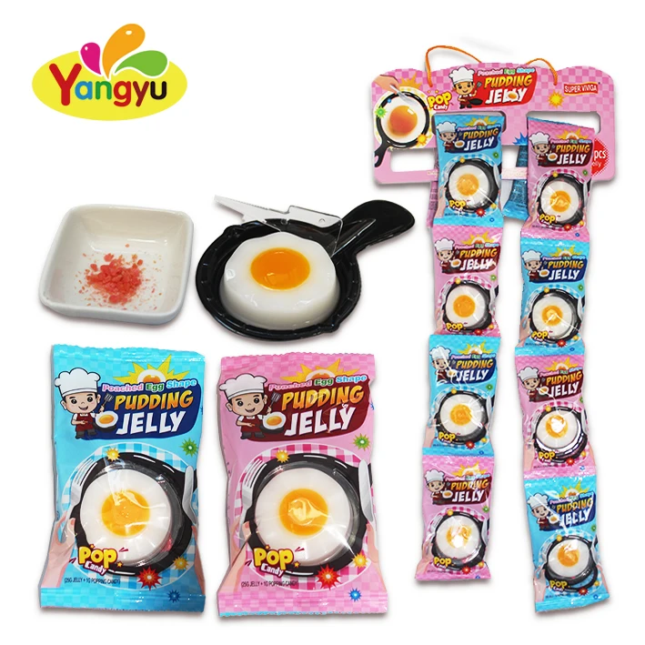 Jelly Pops Candy Fried Egg Shape Candy Jelly Pudding With Popping Candy