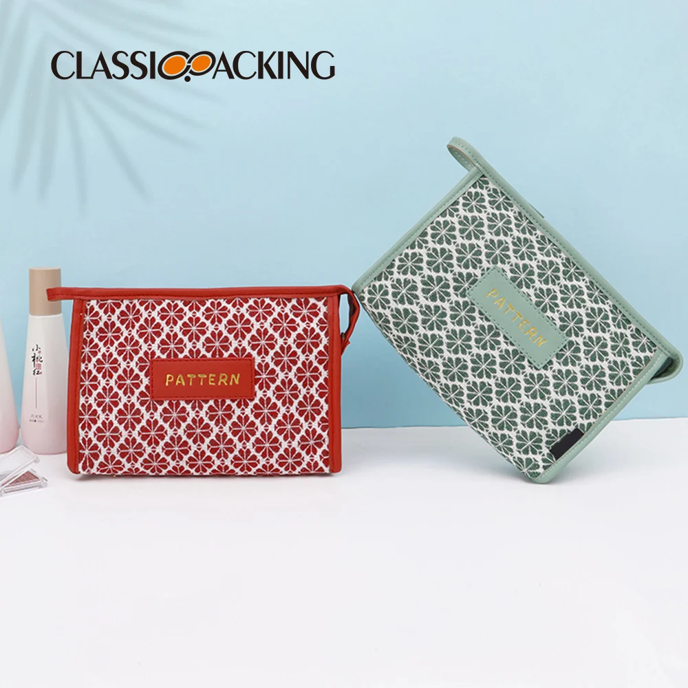 Promotional Gift Cosmetic Bag with Zipper Wholesale Natural Cotton Fabric Make Up Pouch