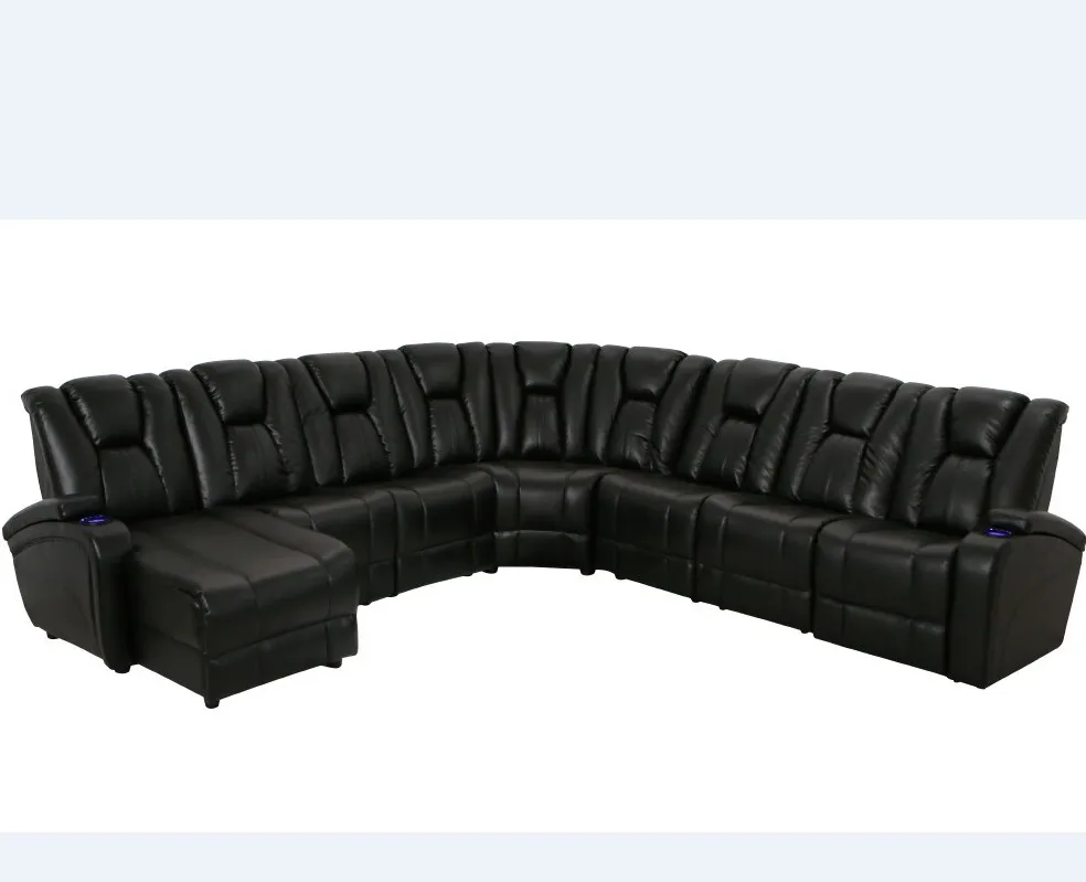 Chinese modern leather recliner sofa sectional 7 seater