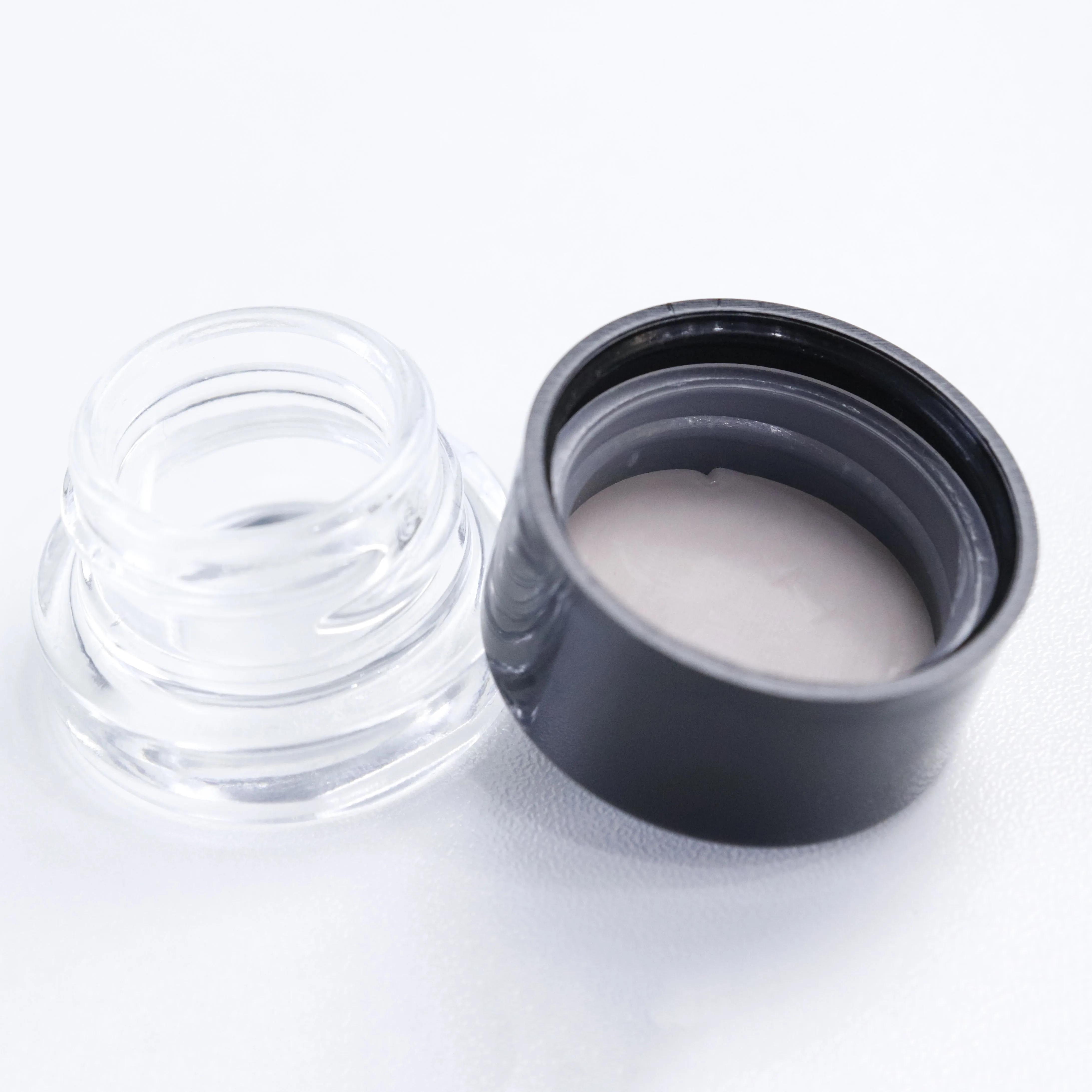 Custom Thick Bottom Low Profile 3ml 7ml 9ml Glass Concentrate Jars 3ml 5ml small container for CBD wax oil medical oils