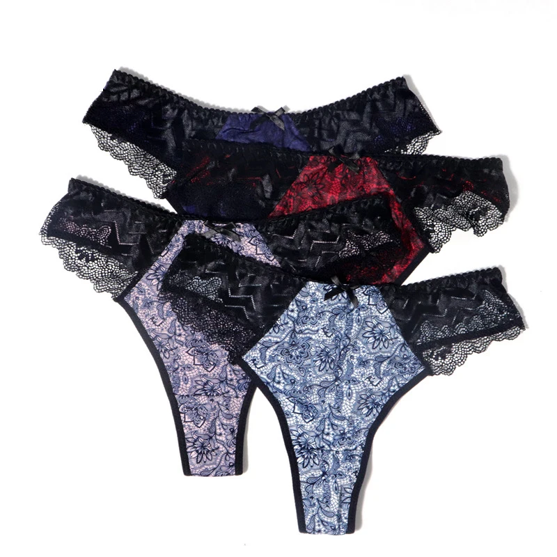 New Products Plus Size Fat Women Low Rise Underwear Sexy lingerie women sexy lace g-string plus-size lace g-string L-5XL