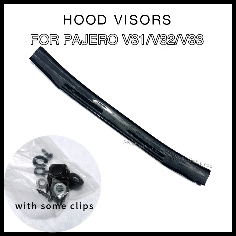Accessories Acrylic V33 Hood Visors Guards For Mitsubishi Pajero V31 V32 1991-1998 Bonnet Guards