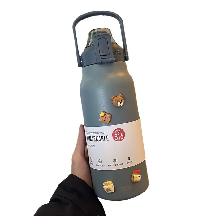 Spot goods 316 Stainless Steel Iron Flask Sports Water Bottle Travel Mugs For Hot Drinks double wall vacuum flask