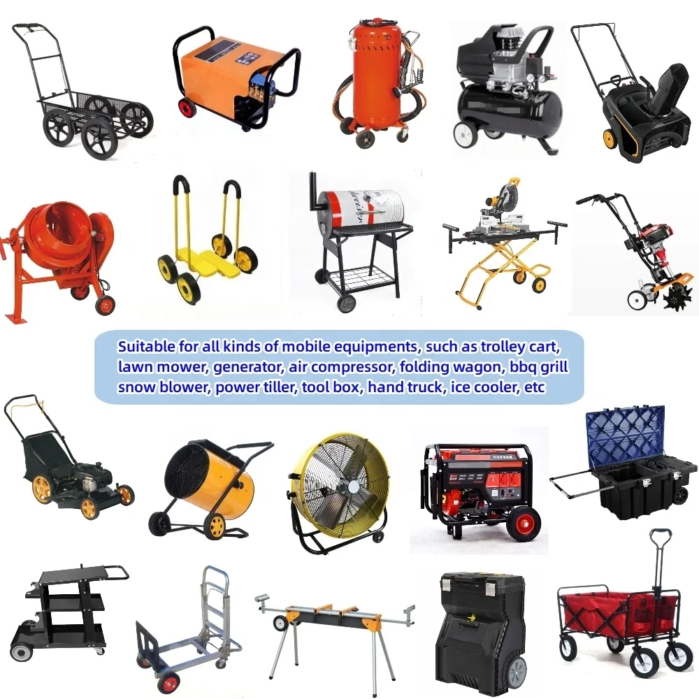 Small 90mm wheels rubber bike support wheel for auxiliary trolley, kids bike training wheel