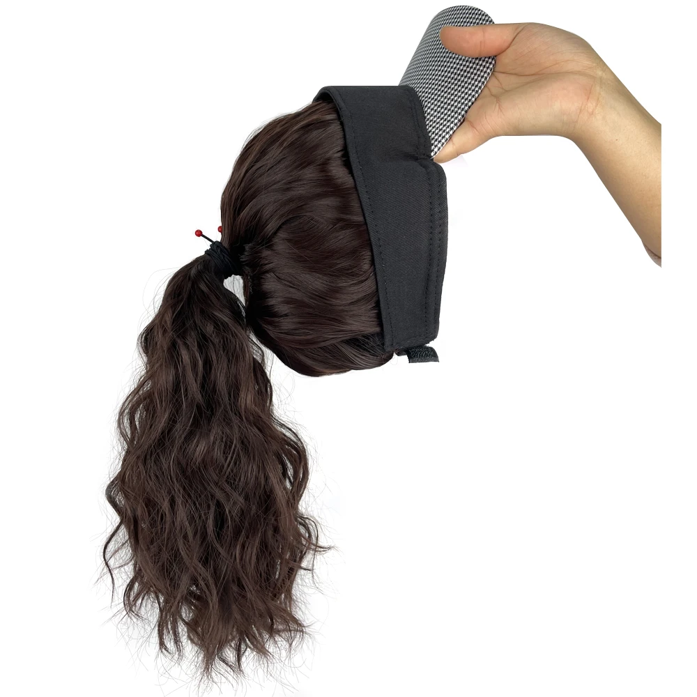 Women Wholesale Price Hat Ponytail Wig Daily Style Brown Color High fluffy Natural Short Corn Whisker Ponytail Ladies Hat Wigs
